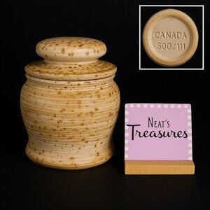 Vintage GT Mark 600/110 Speckle Rustic Farmhouse Canadian Stoneware Canister Jar
